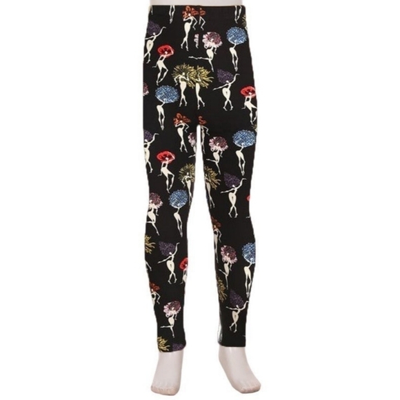 KID'S Ballet Dancer Black Print Full Length Leggings Size S/M NWT - Picture 1 of 3